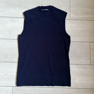 MM LaFleur Singer Sleeveless Knit Top Navy M